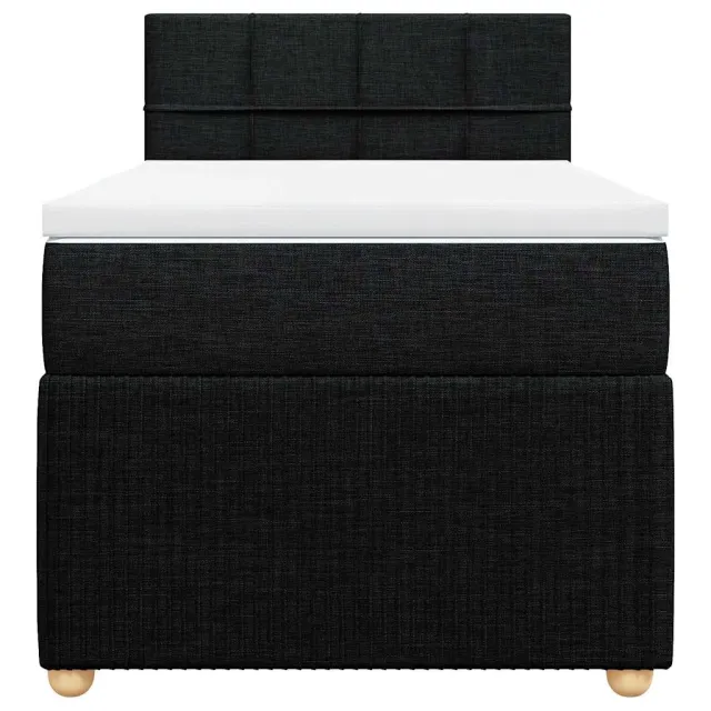 Sommier à lattes de lit avec matelas Noir 90x190 cm Tissu