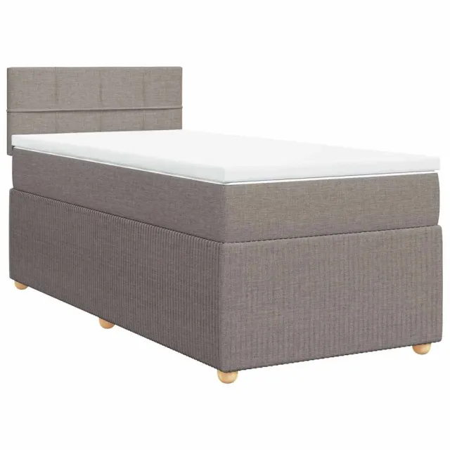 Sommier à lattes de lit avec matelas Taupe 90x190 cm Tissu