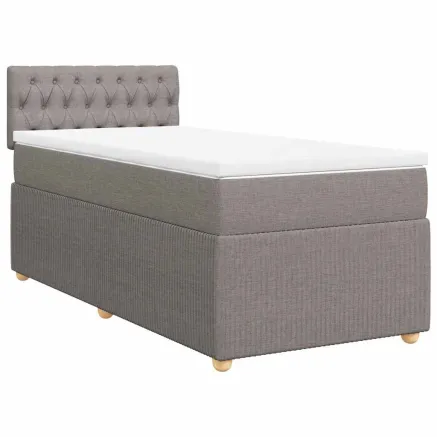 Sommier à lattes de lit avec matelas Taupe 90x190 cm Tissu 2