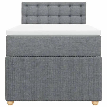 Sommier à lattes de lit et matelas Gris clair 90x190 cm Tissu