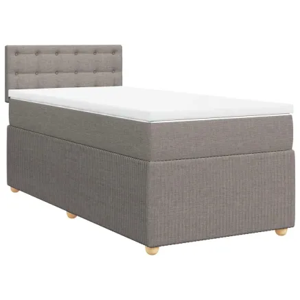 Sommier à lattes de lit avec matelas Taupe 90x190 cm Tissu 2