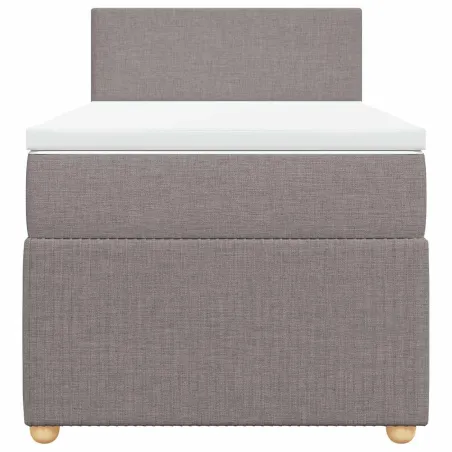 Sommier à lattes de lit avec matelas Taupe 90x200 cm Tissu