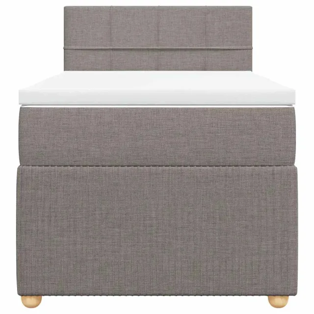 Sommier à lattes de lit avec matelas Taupe 90x200 cm Tissu