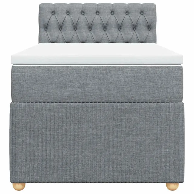 Sommier à lattes de lit avec matelas Gris clair 90x200 cm Tissu