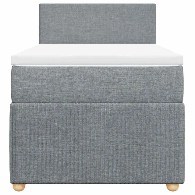 Sommier à lattes de lit avec matelas Gris clair 100x200cm Tissu