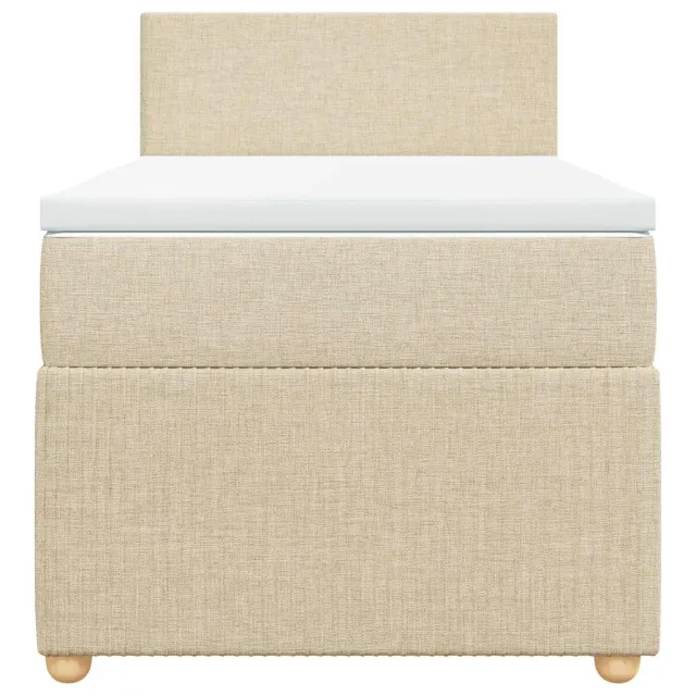 Sommier à lattes de lit avec matelas Crème 100x200 cm Tissu