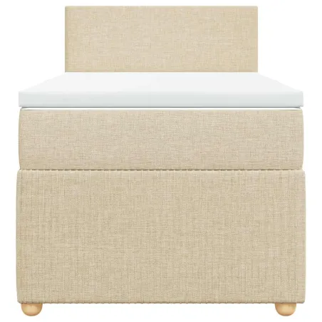 Sommier à lattes de lit avec matelas Crème 100x200 cm Tissu