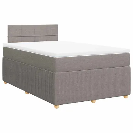 Sommier à lattes de lit avec matelas taupe 120x190 cm tissu 2