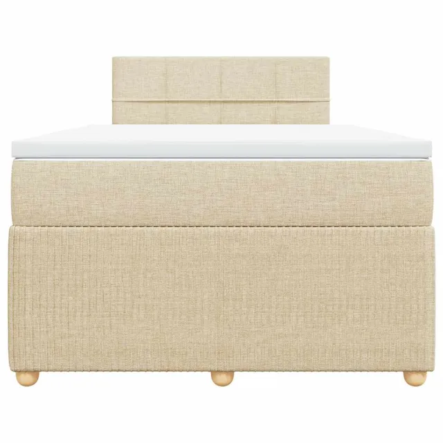 Sommier à lattes de lit avec matelas crème 120x190 cm tissu