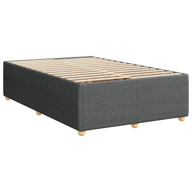 Sommier à lattes de lit avec matelas gris foncé 120x190cm tissu