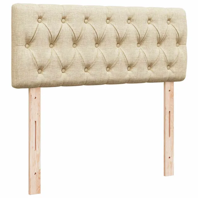 Sommier à lattes de lit avec matelas crème 120x190 cm tissu