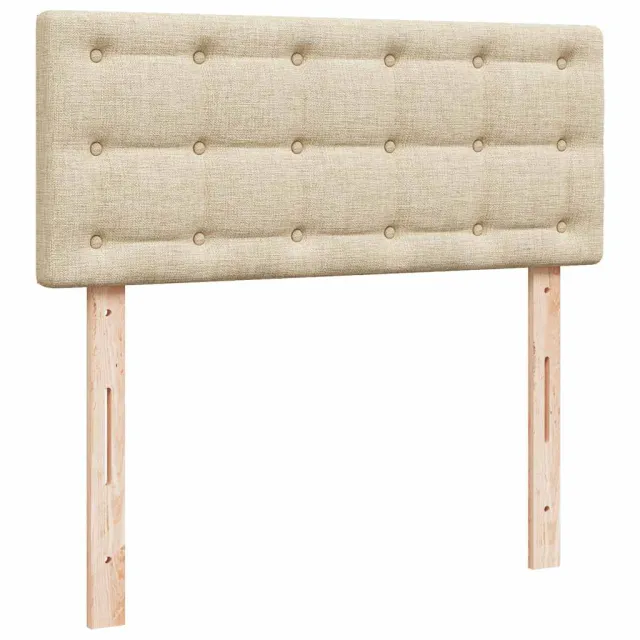 Sommier à lattes de lit avec matelas crème 120x190 cm tissu