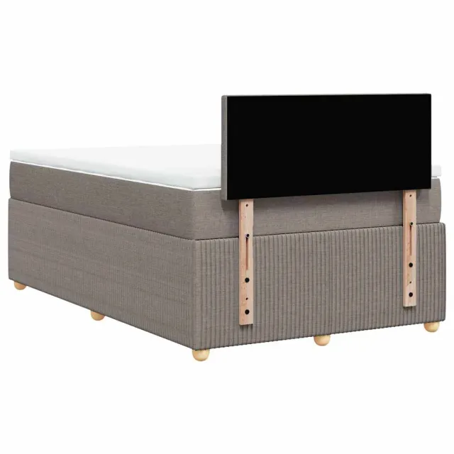 Sommier à lattes de lit avec matelas Taupe 120x200 cm Tissu