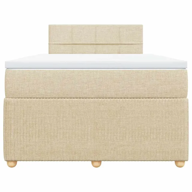 Sommier à lattes de lit avec matelas Crème 120x200 cm Tissu