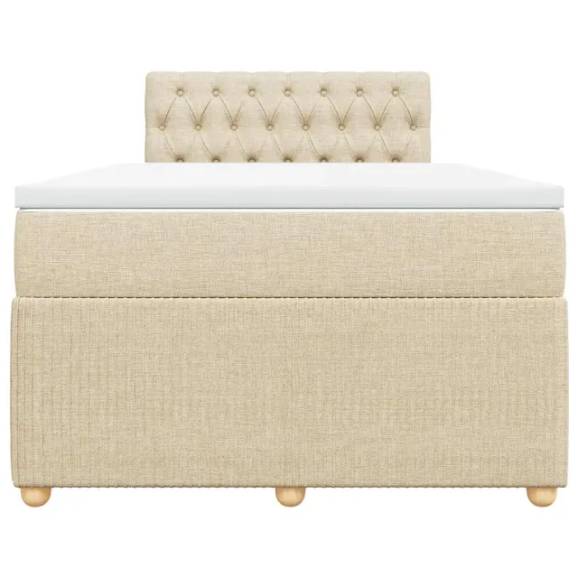 Sommier à lattes de lit avec matelas Crème 120x200 cm Tissu