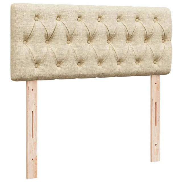 Sommier à lattes de lit avec matelas Crème 120x200 cm Tissu