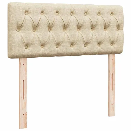 Sommier à lattes de lit avec matelas Crème 120x200 cm Tissu