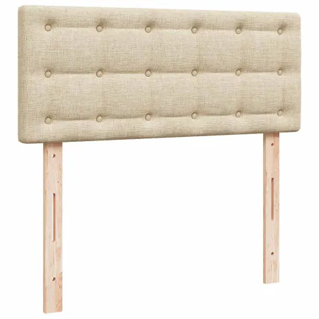 Sommier à lattes de lit avec matelas Crème 120x200 cm Tissu