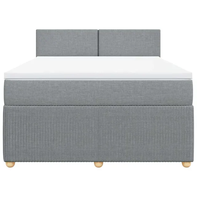 Sommier à lattes de lit avec matelas Gris clair 140x190cm Tissu