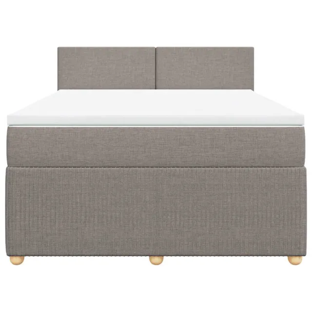 Sommier à lattes de lit avec matelas Taupe 140x190 cm Tissu