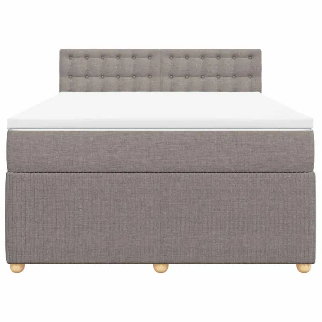 Sommier à lattes de lit avec matelas Taupe 140x190 cm Tissu