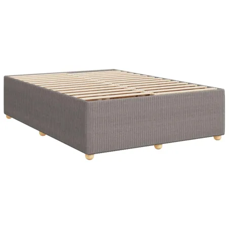 Sommier à lattes de lit avec matelas Taupe 140x190 cm Tissu