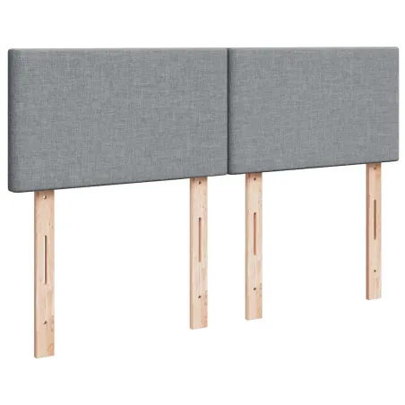 Sommier à lattes de lit avec matelas Gris clair 160x200cm Tissu