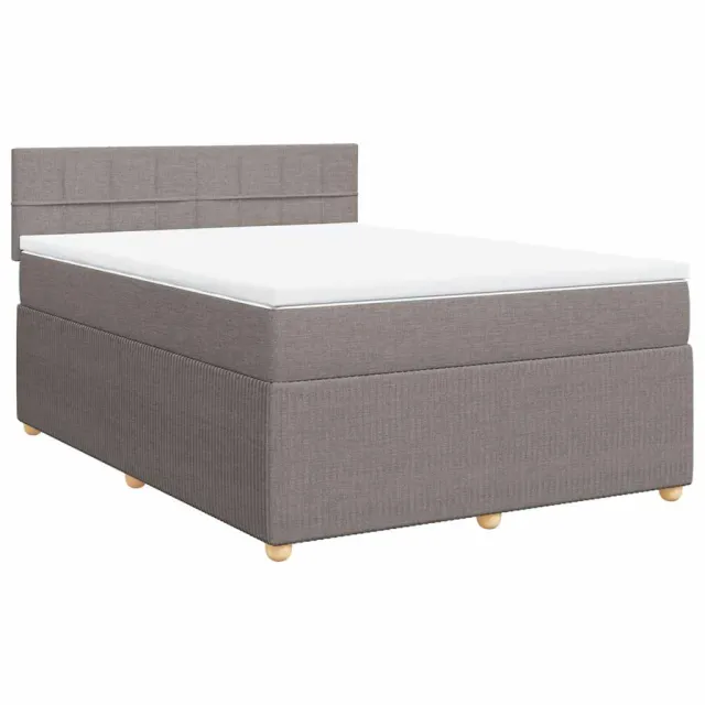 Sommier à lattes de lit avec matelas Taupe 160x200 cm Tissu