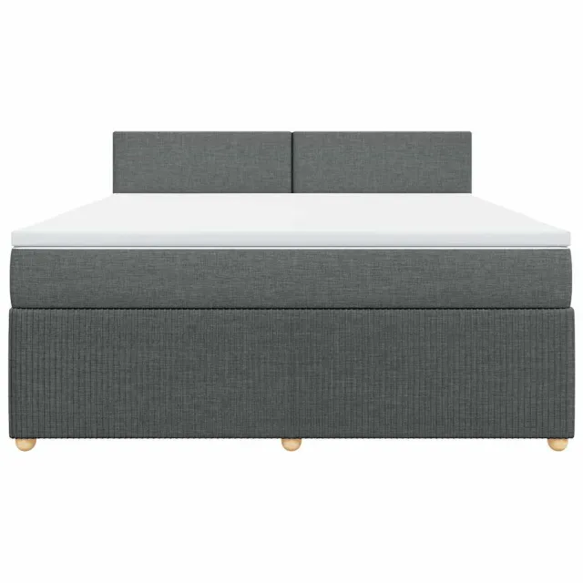 Sommier à lattes de lit avec matelas Gris foncé 180x200cm Tissu