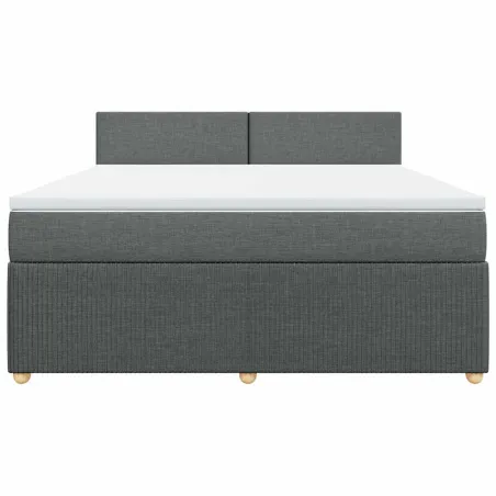 Sommier à lattes de lit avec matelas Gris foncé 180x200cm Tissu