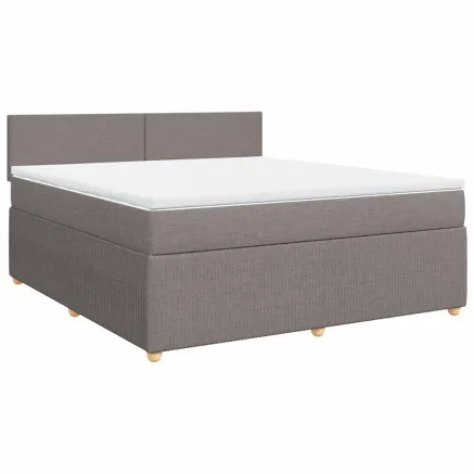 Sommier à lattes de lit avec matelas Taupe 180x200 cm Tissu 2