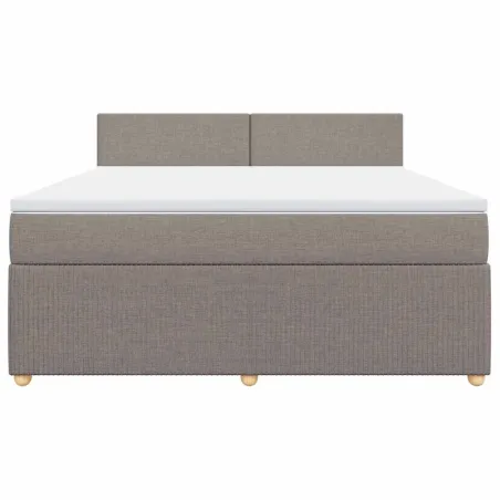 Sommier à lattes de lit avec matelas Taupe 180x200 cm Tissu