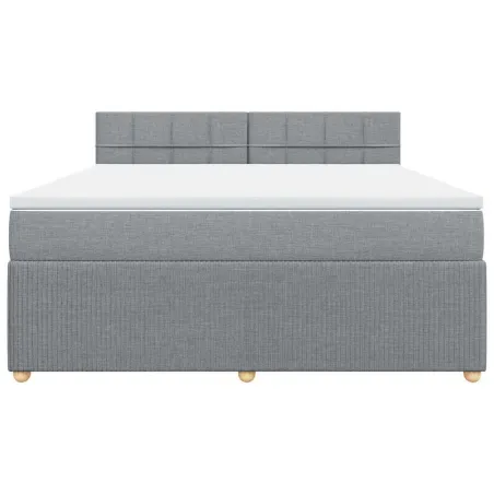 Sommier à lattes de lit avec matelas Gris clair 180x200cm Tissu