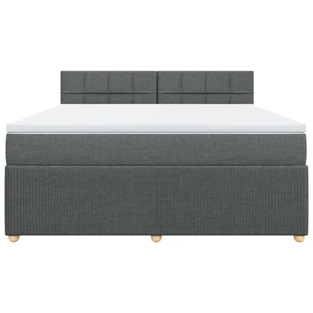 Sommier à lattes de lit avec matelas Gris foncé 180x200cm Tissu