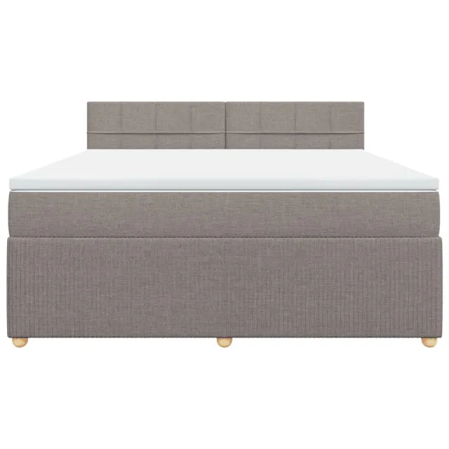 Sommier à lattes de lit avec matelas Taupe 180x200 cm Tissu