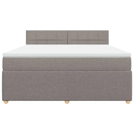 Sommier à lattes de lit avec matelas Taupe 180x200 cm Tissu