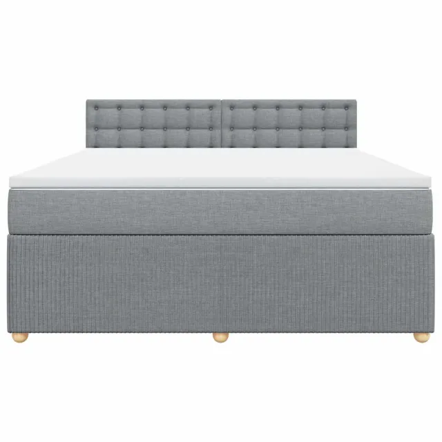 Sommier à lattes de lit avec matelas Gris clair 180x200cm Tissu