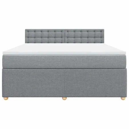 Sommier à lattes de lit avec matelas Gris clair 180x200cm Tissu