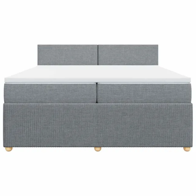 Sommier à lattes de lit avec matelas Gris clair 200x200cm Tissu