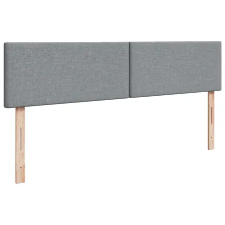 Sommier à lattes de lit avec matelas Gris clair 200x200cm Tissu