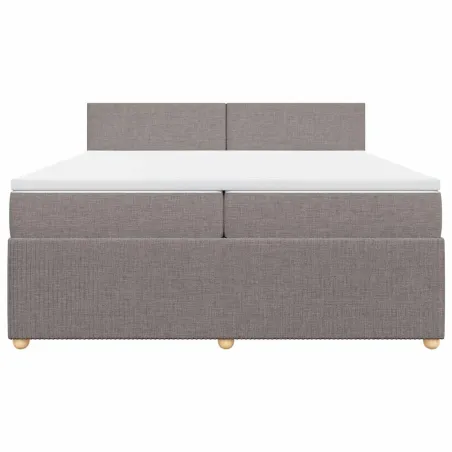 Sommier à lattes de lit avec matelas Taupe 200x200 cm Tissu