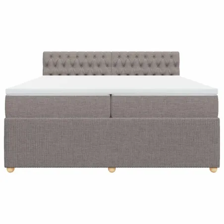 Sommier à lattes de lit avec matelas Taupe 200x200 cm Tissu
