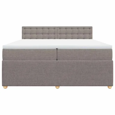 Sommier à lattes de lit avec matelas Taupe 200x200 cm Tissu