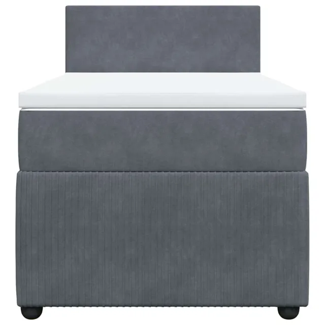 Sommier à lattes de lit et matelas Gris foncé 80x200 cm Velours