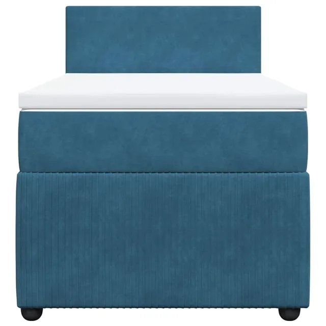 Sommier à lattes de lit avec matelas bleu 80x200 cm velours