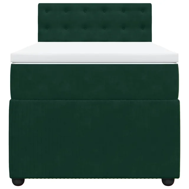 Sommier à lattes de lit et matelas Vert foncé 80x200 cm Velours