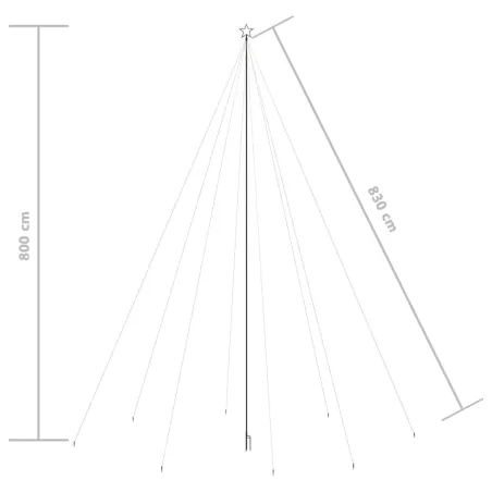 Sapin de Noël à LED Int/Extérieur 1300 LED blanc froid 8 m