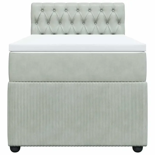 Sommier à lattes de lit et matelas Gris clair 90x190 cm Velours