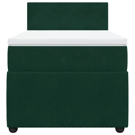 Sommier à lattes de lit avec matelas Vert foncé 90x200 cm