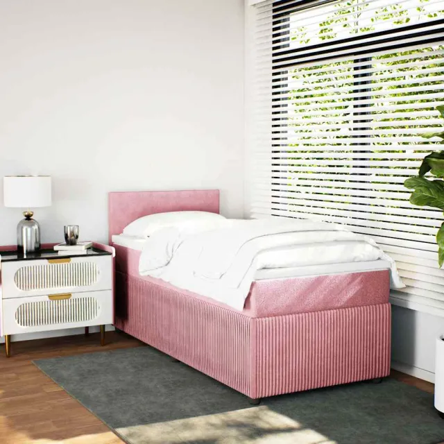 Sommier à lattes de lit avec matelas Rose 90x200 cm Velours